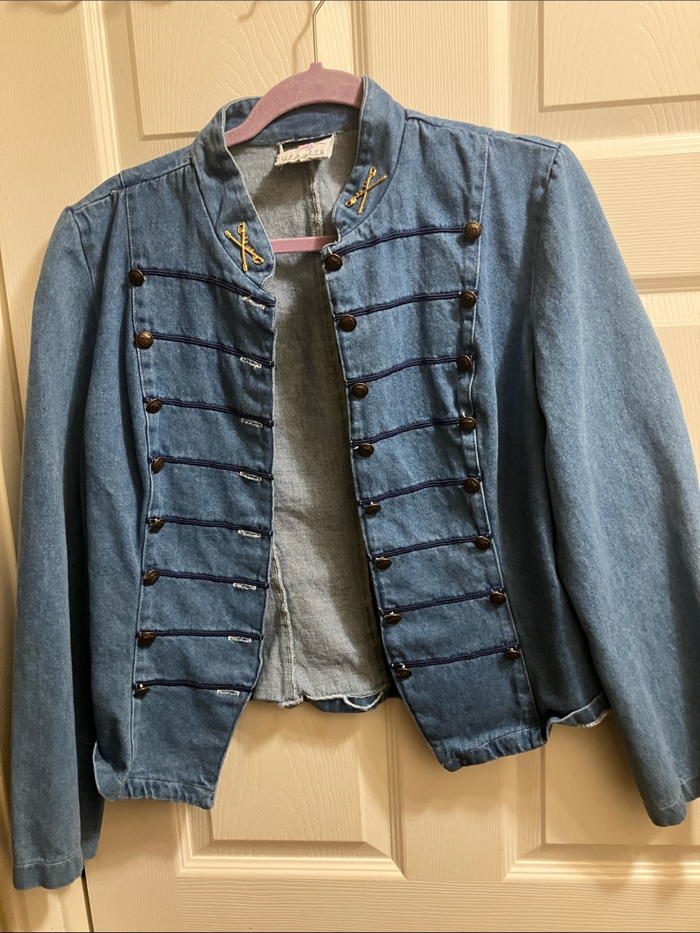 Vintage Granite size 11 Denim Military-Style Jacket - Light Blue